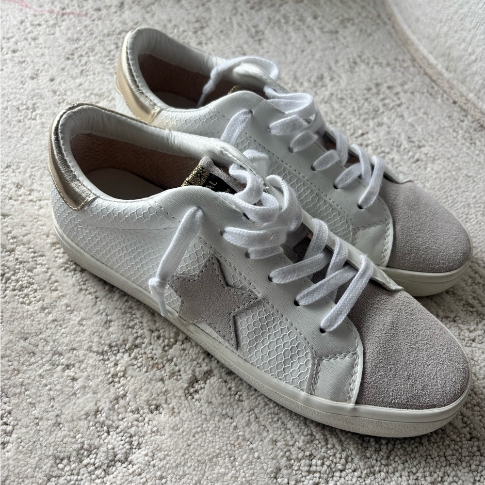 Vintage Havana White and Gray Star Sneakers “Kate” white/gold